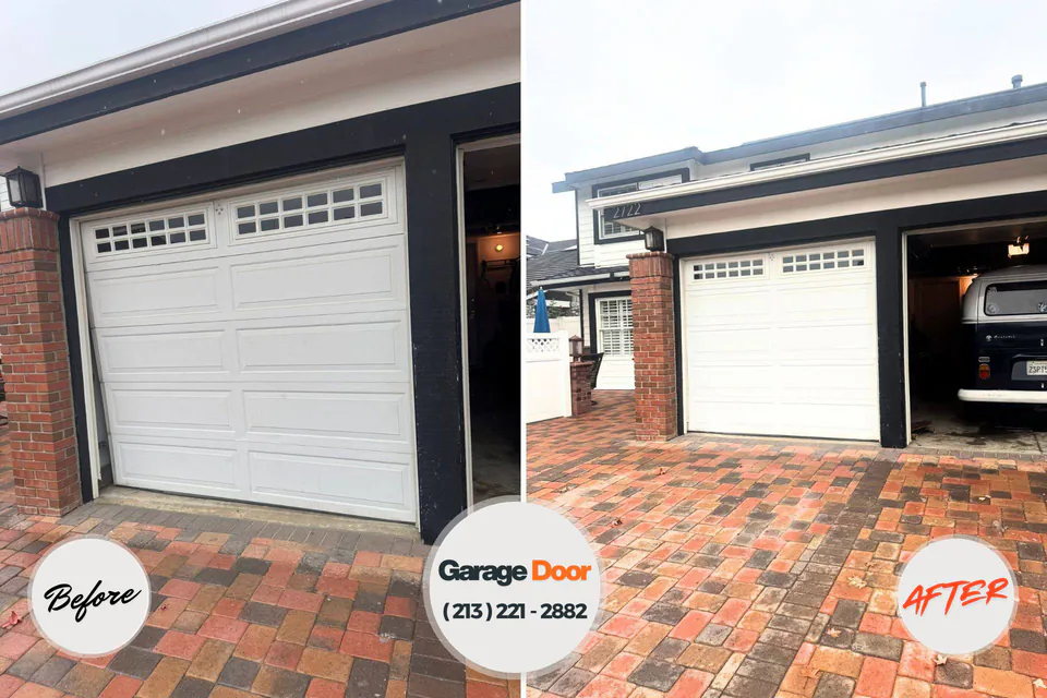 Before and after: garage door company Carthage, TX